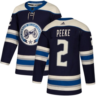 Men's Andrew Peeke Columbus Blue Jackets Adidas Navy Alternate Jersey - Authentic Blue