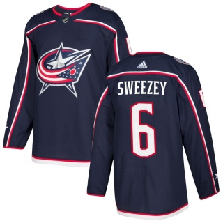 Men's Billy Sweezey Columbus Blue Jackets Adidas Navy Home Jersey - Authentic Blue
