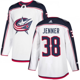 Men's Boone Jenner Columbus Blue Jackets Adidas Away Jersey - Authentic White