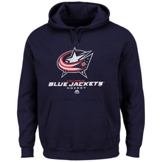 Men's Columbus Blue Jackets Majestic Big & Tall Critical Victory Pullover Hoodie - - Navy Blue