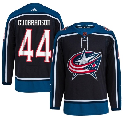 Men's Erik Gudbranson Columbus Blue Jackets Adidas Black Reverse Retro 2.0 Jersey - Authentic Blue