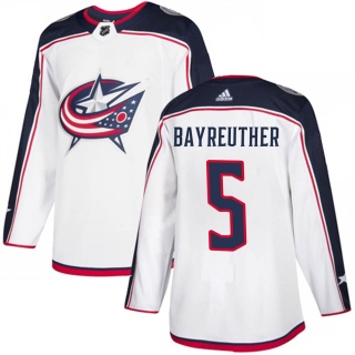 Men's Gavin Bayreuther Columbus Blue Jackets Adidas Away Jersey - Authentic White