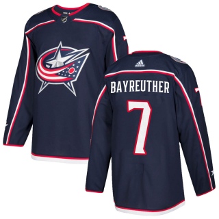 Men's Gavin Bayreuther Columbus Blue Jackets Adidas Home Jersey - Authentic Navy