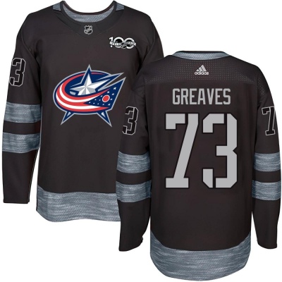 Men's Jet Greaves Columbus Blue Jackets Black 1917- 100th Anniversary Jersey - Authentic Blue