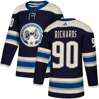 Men's Justin Richards Columbus Blue Jackets Adidas Navy Alternate Jersey - Authentic Blue