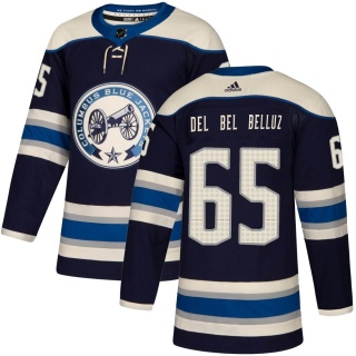Men's Luca Del Bel Belluz Columbus Blue Jackets Adidas Navy Alternate Jersey - Authentic Blue