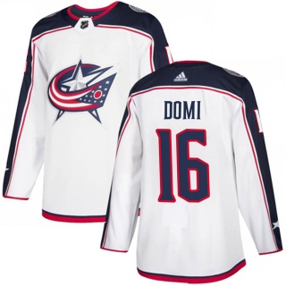 Men's Max Domi Columbus Blue Jackets Adidas Away Jersey - Authentic White