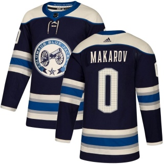 Men's Nikolai Makarov Columbus Blue Jackets Adidas Navy Alternate Jersey - Authentic Blue