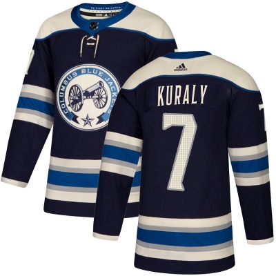 Men's Sean Kuraly Columbus Blue Jackets Adidas Navy Alternate Jersey - Authentic Blue