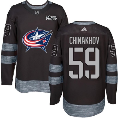 Men's Yegor Chinakhov Columbus Blue Jackets Black 1917- 100th Anniversary Jersey - Authentic Blue