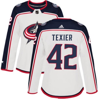 Women's Alexandre Texier Columbus Blue Jackets Adidas Away Jersey - Authentic White