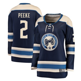 Women's Andrew Peeke Columbus Blue Jackets Fanatics Branded Navy Alternate Jersey - Breakaway Blue