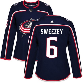 Women's Billy Sweezey Columbus Blue Jackets Adidas Navy Home Jersey - Authentic Blue