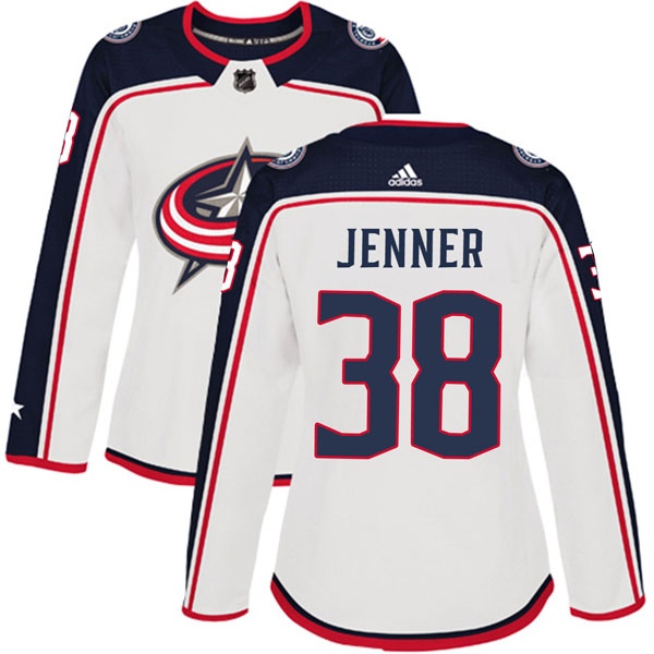 Women's Boone Jenner Columbus Blue Jackets Adidas Away Jersey - Authentic White
