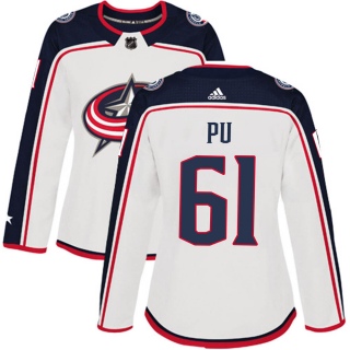 Women's Cliff Pu Columbus Blue Jackets Adidas Away Jersey - Authentic White