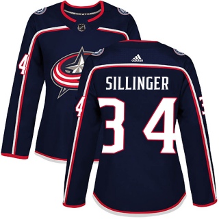 Women's Cole Sillinger Columbus Blue Jackets Adidas Home Jersey - Authentic Navy