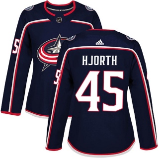 Women's Eric Hjorth Columbus Blue Jackets Adidas Navy Home Jersey - Authentic Blue