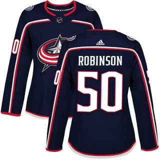 Women's Eric Robinson Columbus Blue Jackets Adidas Home Jersey - Authentic Navy