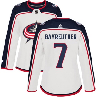 Women's Gavin Bayreuther Columbus Blue Jackets Adidas Away Jersey - Authentic White