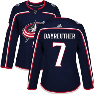 Women's Gavin Bayreuther Columbus Blue Jackets Adidas Home Jersey - Authentic Navy