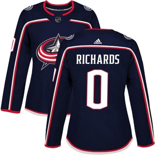 Women's Justin Richards Columbus Blue Jackets Adidas Navy Home Jersey - Authentic Blue