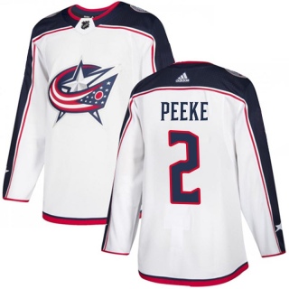 Youth Andrew Peeke Columbus Blue Jackets Adidas White Away Jersey - Authentic Blue