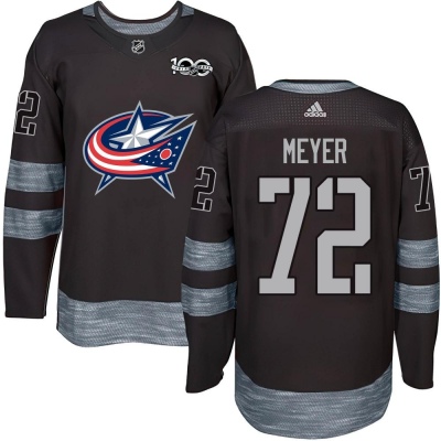 Youth Carson Meyer Columbus Blue Jackets Black 1917- 100th Anniversary Jersey - Authentic Blue