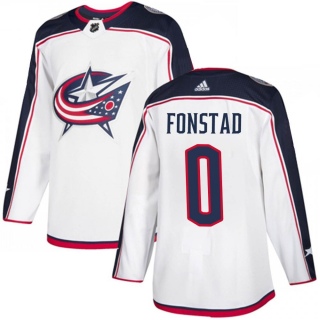 Youth Cole Fonstad Columbus Blue Jackets Adidas White Away Jersey - Authentic Blue