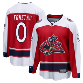 Youth Cole Fonstad Columbus Blue Jackets Fanatics Branded Red 2020/21 Special Edition Jersey - Breakaway Blue