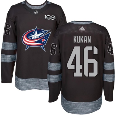 Youth Dean Kukan Columbus Blue Jackets Black 1917- 100th Anniversary Jersey - Authentic Blue