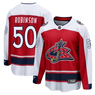 Youth Eric Robinson Columbus Blue Jackets Fanatics Branded Red 2020/21 Special Edition Jersey - Breakaway Blue
