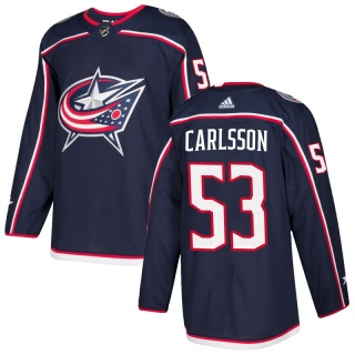 Youth Gabriel Carlsson Columbus Blue Jackets Adidas Home Jersey - Authentic Navy