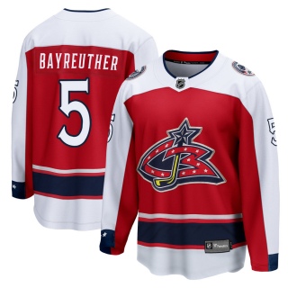Youth Gavin Bayreuther Columbus Blue Jackets Fanatics Branded Red 2020/21 Special Edition Jersey - Breakaway Blue