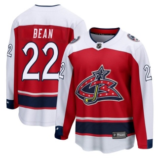 Youth Jake Bean Columbus Blue Jackets Fanatics Branded Red 2020/21 Special Edition Jersey - Breakaway Blue