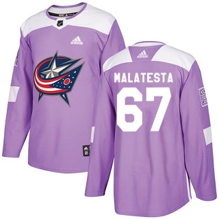 Youth James Malatesta Columbus Blue Jackets Adidas Purple Fights Cancer Practice Jersey - Authentic Blue