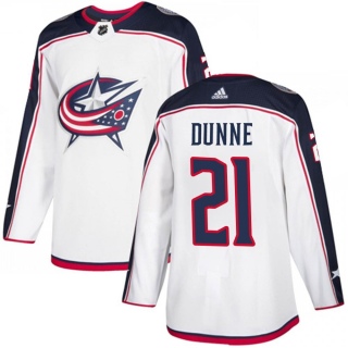 Youth Josh Dunne Columbus Blue Jackets Adidas White Away Jersey - Authentic Blue