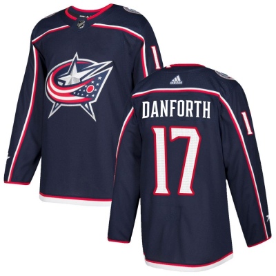 Youth Justin Danforth Columbus Blue Jackets Adidas Navy Home Jersey - Authentic Blue