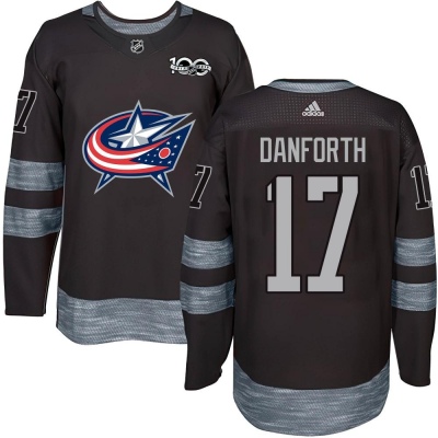 Youth Justin Danforth Columbus Blue Jackets Black 1917- 100th Anniversary Jersey - Authentic Blue