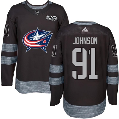 Youth Kent Johnson Columbus Blue Jackets Black 1917- 100th Anniversary Jersey - Authentic Blue