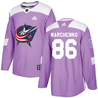 Youth Kirill Marchenko Columbus Blue Jackets Adidas Purple Fights Cancer Practice Jersey - Authentic Blue