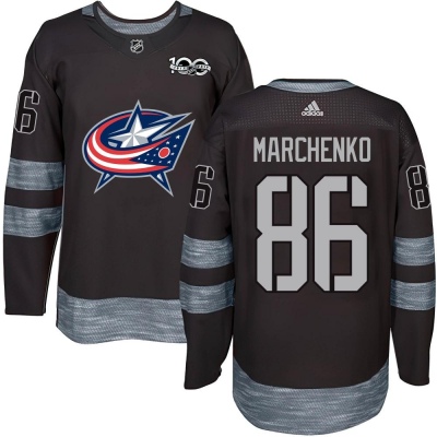 Youth Kirill Marchenko Columbus Blue Jackets Black 1917- 100th Anniversary Jersey - Authentic Blue