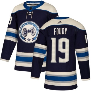 Youth Liam Foudy Columbus Blue Jackets Adidas Navy Alternate Jersey - Authentic Blue