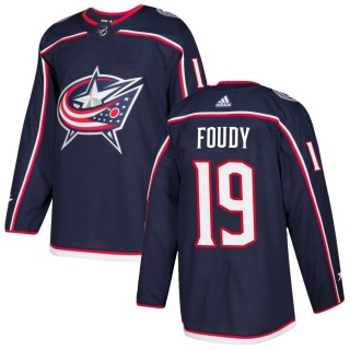 Youth Liam Foudy Columbus Blue Jackets Adidas Navy Home Jersey - Authentic Blue