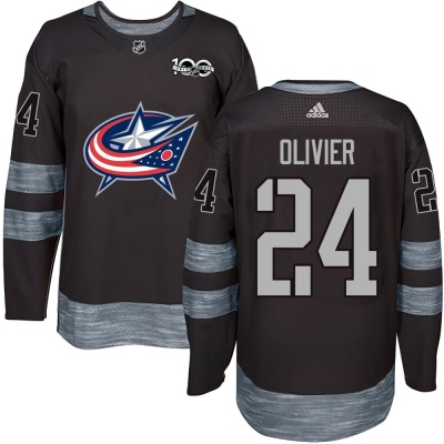 Youth Mathieu Olivier Columbus Blue Jackets Black 1917- 100th Anniversary Jersey - Authentic Blue
