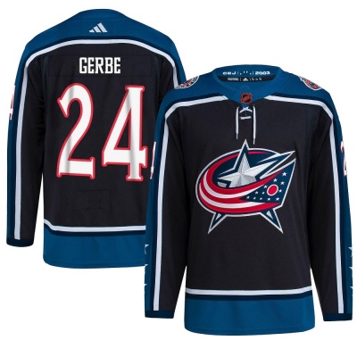 Youth Nathan Gerbe Columbus Blue Jackets Adidas Black Reverse Retro 2.0 Jersey - Authentic Blue