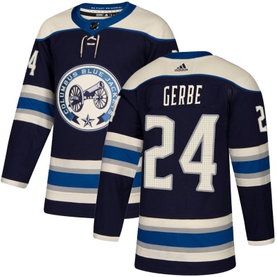 Youth Nathan Gerbe Columbus Blue Jackets Adidas Navy Alternate Jersey - Authentic Blue