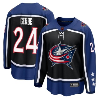 Youth Nathan Gerbe Columbus Blue Jackets Fanatics Branded Black Special Edition 2.0 Jersey - Breakaway Blue