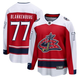 Youth Nick Blankenburg Columbus Blue Jackets Fanatics Branded Red 2020/21 Special Edition Jersey - Breakaway Blue