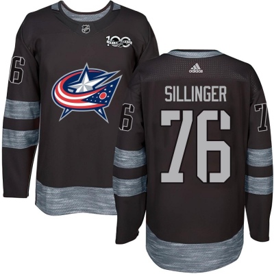 Youth Owen Sillinger Columbus Blue Jackets Black 1917- 100th Anniversary Jersey - Authentic Blue