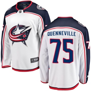 Youth Peter Quenneville Columbus Blue Jackets Fanatics Branded White Away Jersey - Breakaway Blue